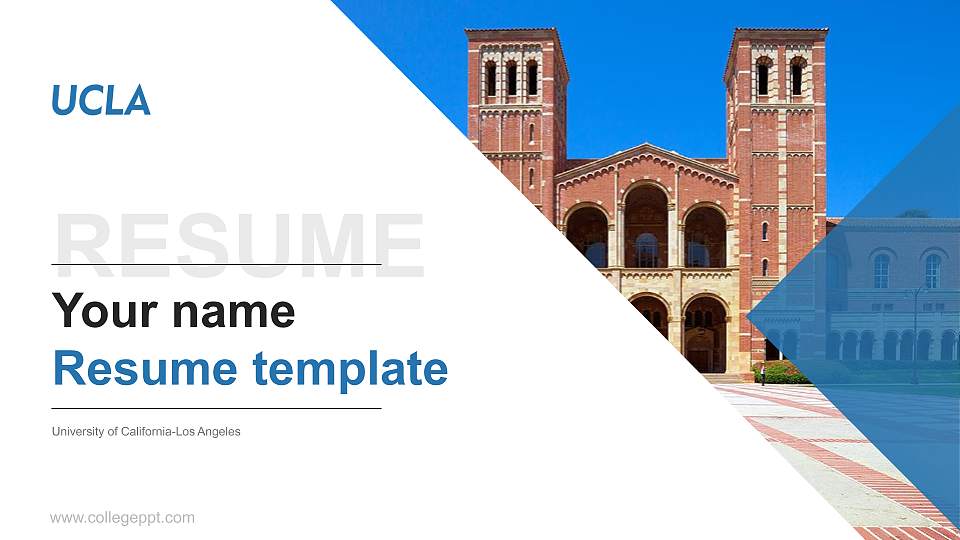 University of California-Los Angeles Resume PPT Template16:9 ratio PPT effect preview image