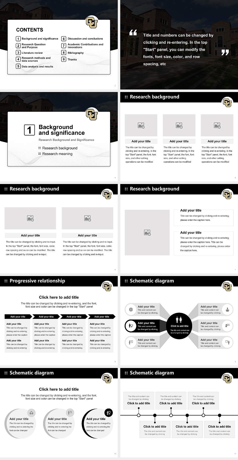 University of Colorado Boulder Graduation Thesis Defense PPT Template4:3 ratio PPT effect preview image2