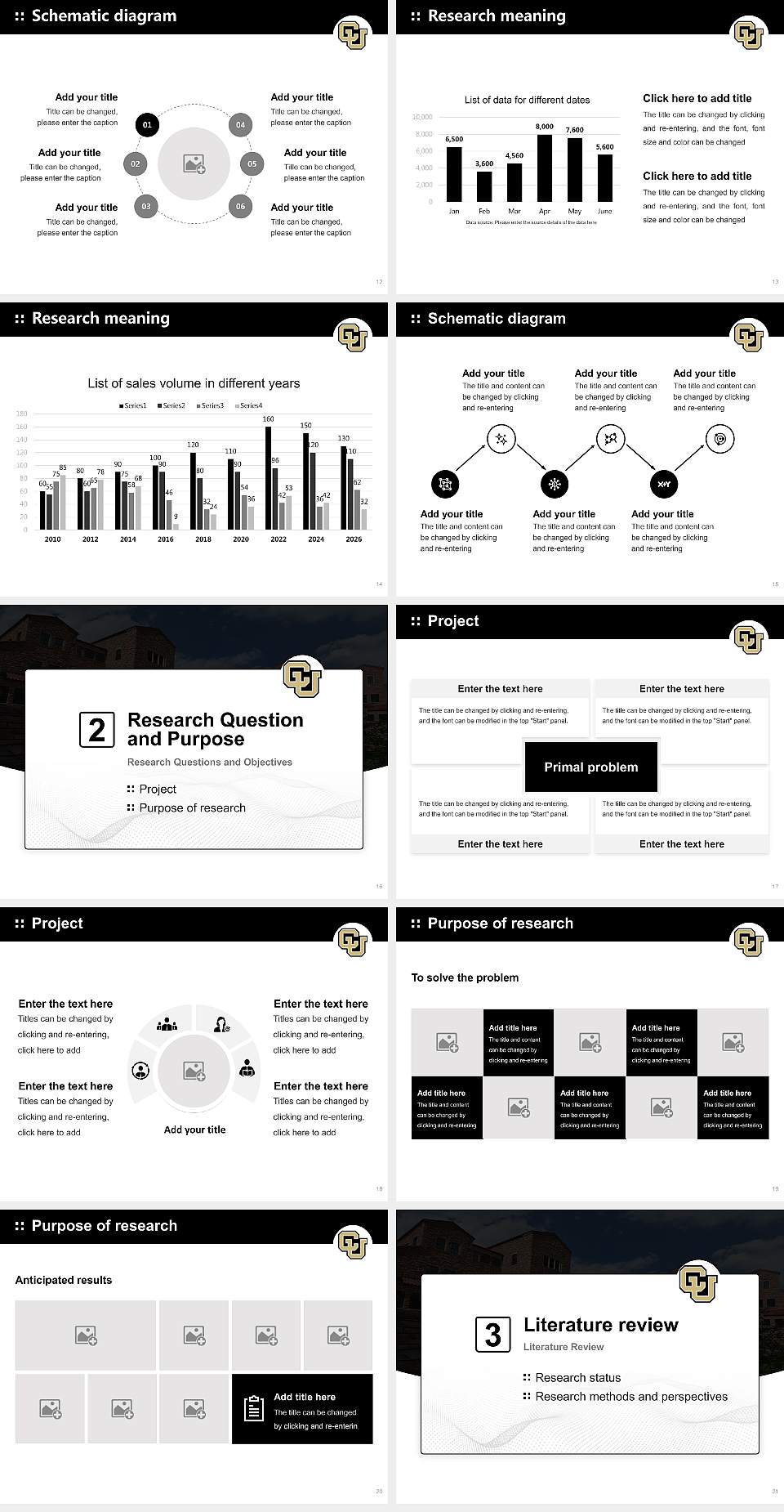 University of Colorado Boulder Graduation Thesis Defense PPT Template4:3 ratio PPT effect preview image3