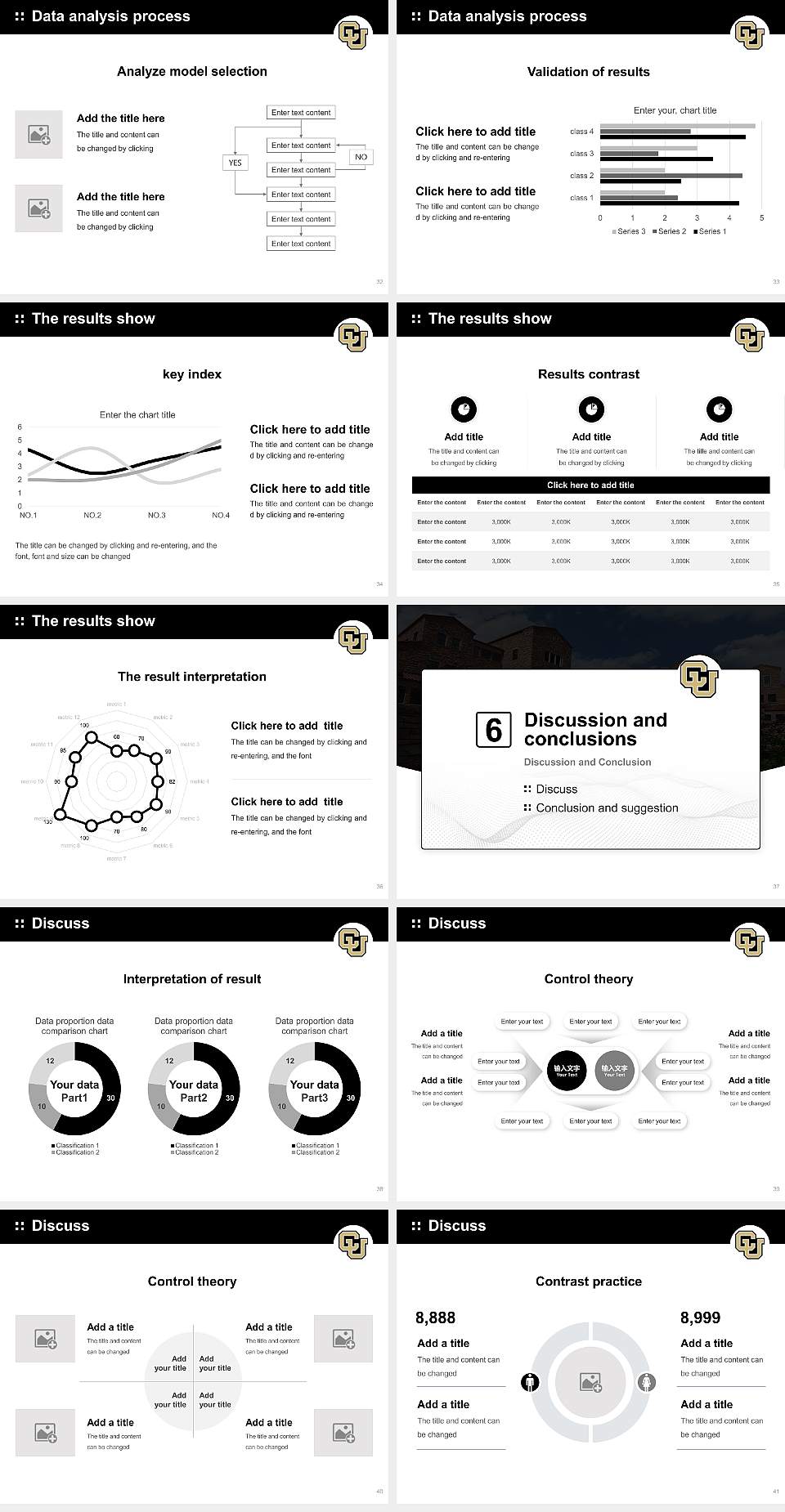 University of Colorado Boulder Graduation Thesis Defense PPT Template4:3 ratio PPT effect preview image5