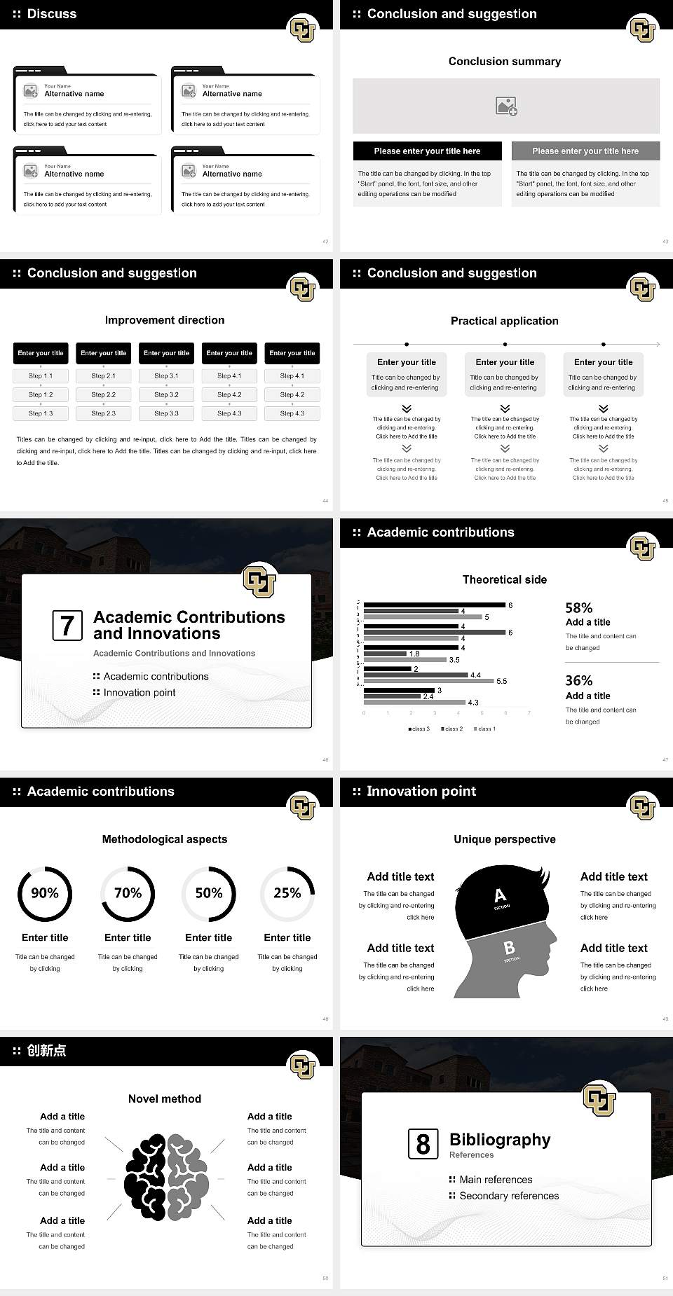 University of Colorado Boulder Graduation Thesis Defense PPT Template4:3 ratio PPT effect preview image6