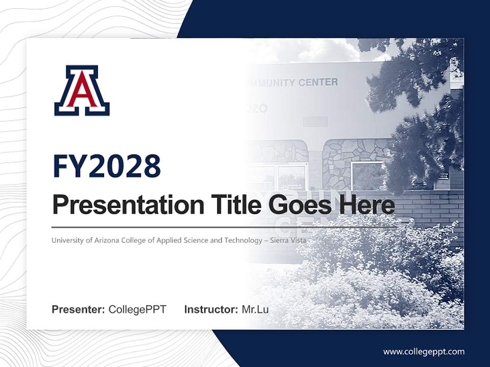University of Arizona College of Applied Science and Technology – Sierra Vista Academic Presentation/Research Findings Report PPT Template4:3 ratio PPT effect preview image5