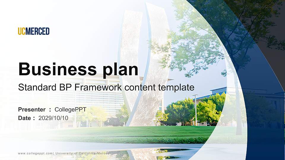 University of California-Merced Competition/Entrepreneurship Contest PPT Template16:9 ratio PPT effect preview image