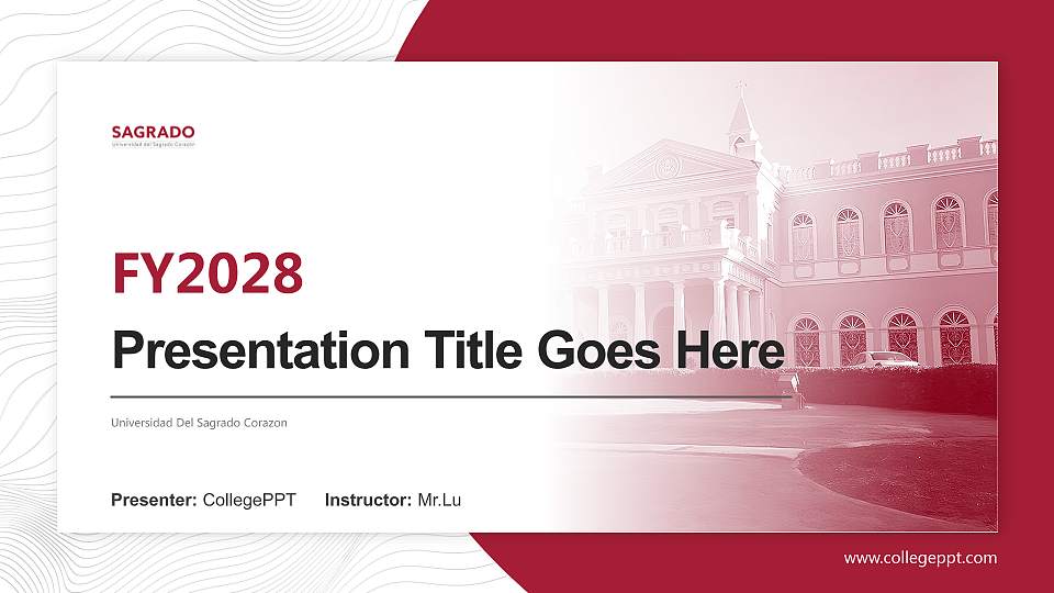 Universidad Del Sagrado Corazon Academic Presentation/Research Findings Report PPT Template16:9 ratio PPT effect preview image