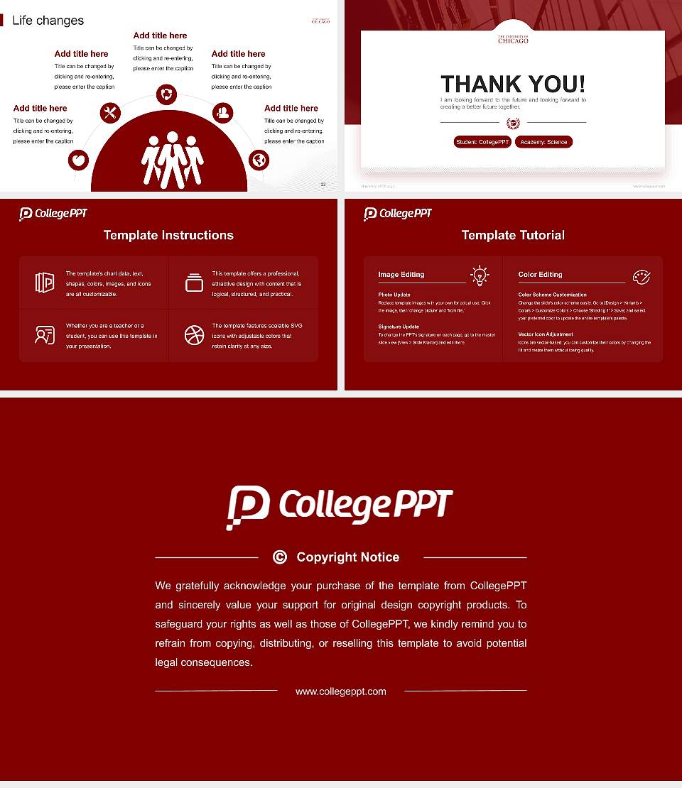 University of Chicago National Scholarship Defense PPT Template16:9 ratio PPT effect preview image4