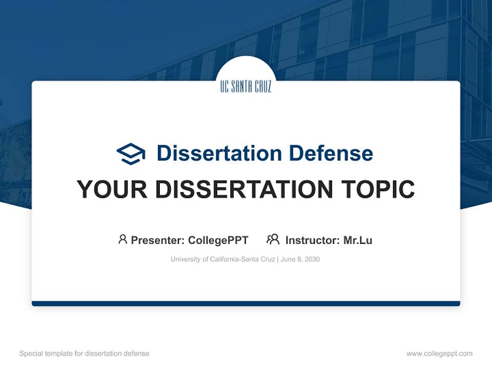University of California-Santa Cruz Graduation Thesis Defense PPT Template4:3 ratio PPT effect preview image7