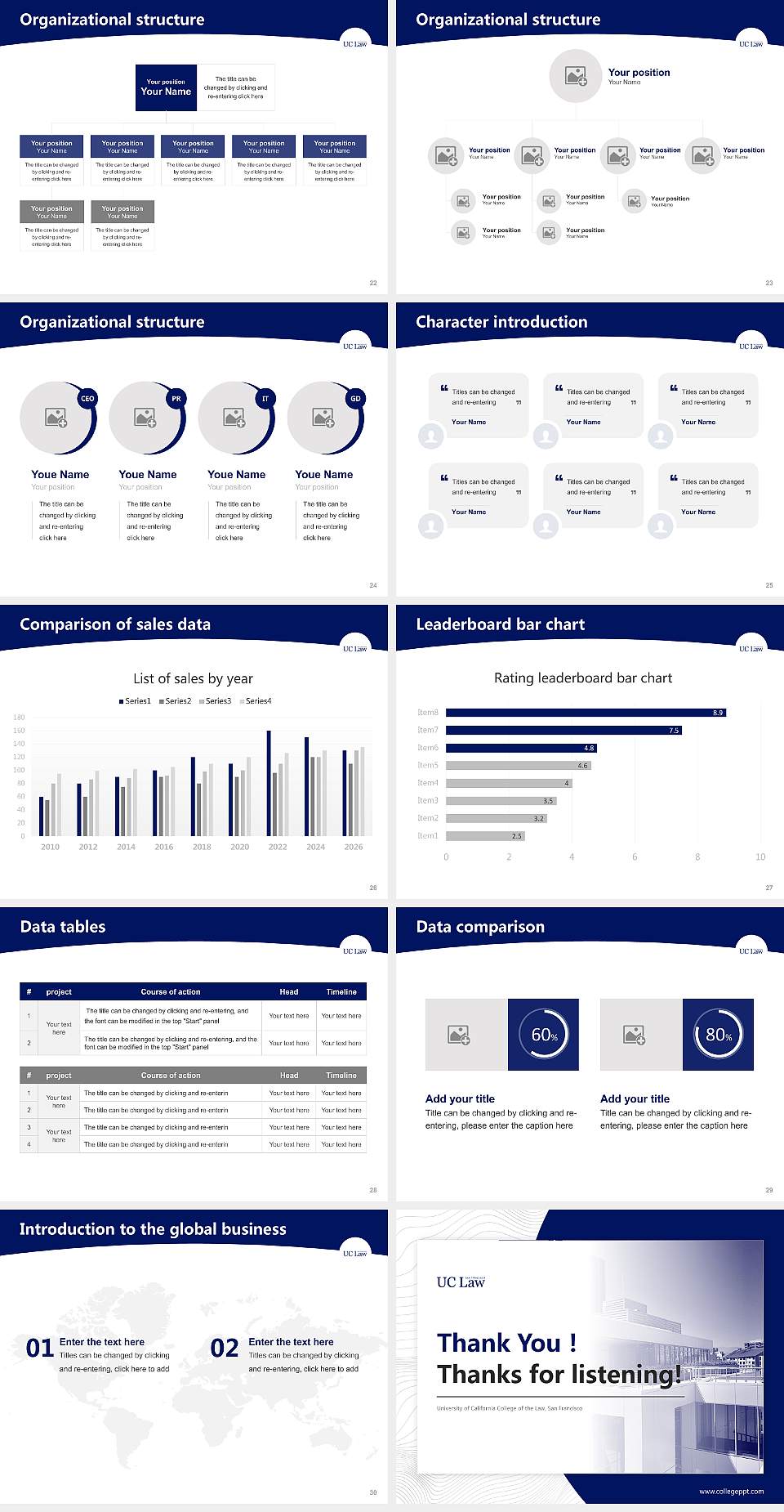 University of California College of the Law, San Francisco Academic Presentation/Research Findings Report PPT Template4:3 ratio PPT effect preview image4