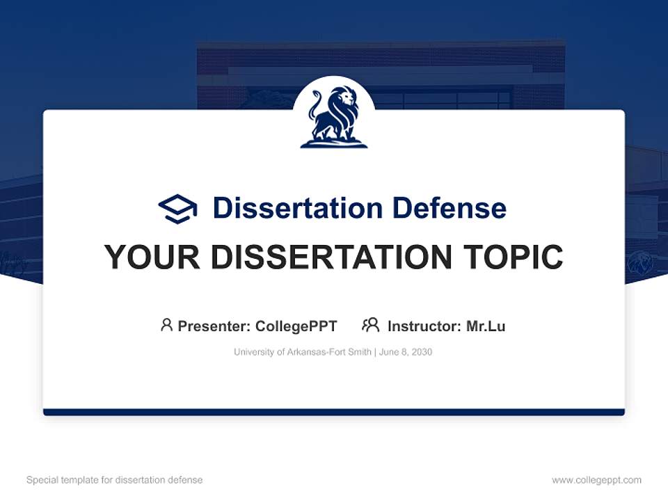 University of Arkansas-Fort Smith Graduation Thesis Defense PPT Template4:3 ratio PPT effect preview image7