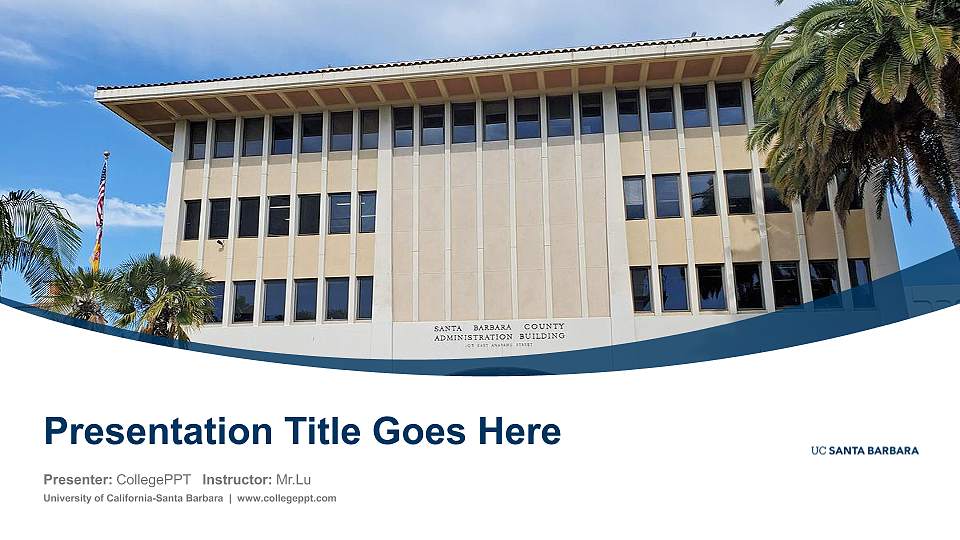 University of California-Santa Barbara Course/Courseware Creation PPT Template16:9 ratio PPT effect preview image