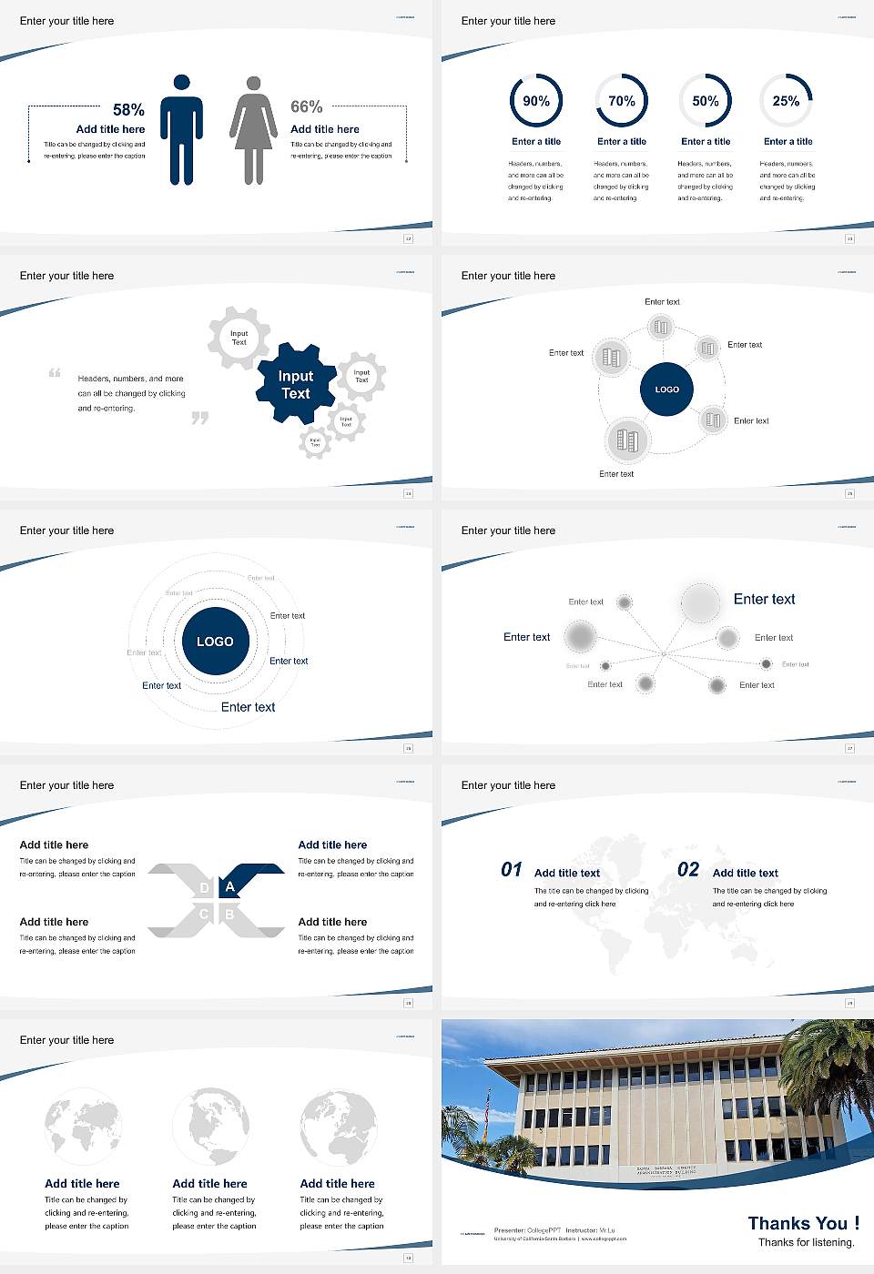 University of California-Santa Barbara Course/Courseware Creation PPT Template16:9 ratio PPT effect preview image4