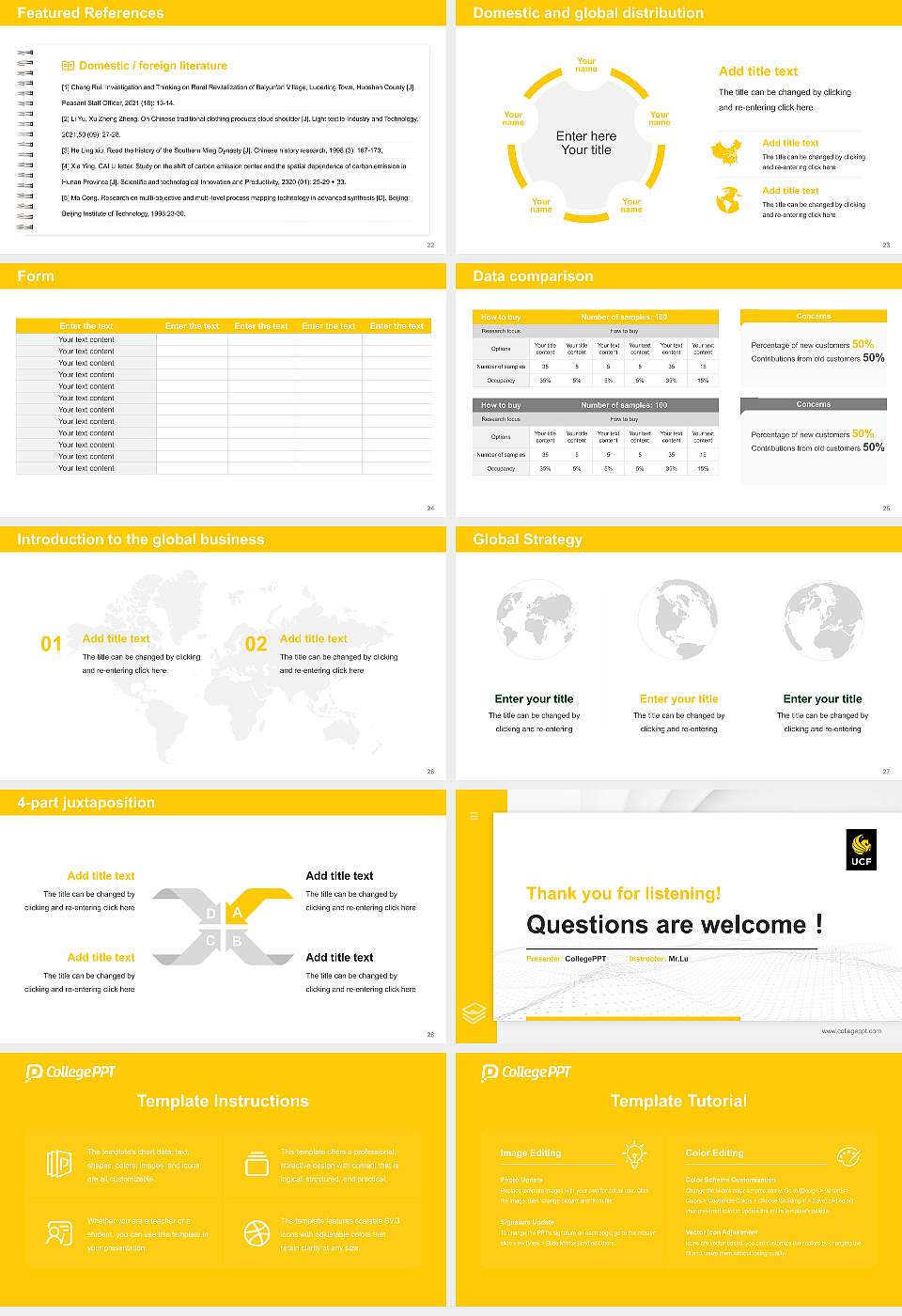 University of Central Florida Thesis Proposal/Graduation Defense PPT Template16:9 ratio PPT effect preview image4