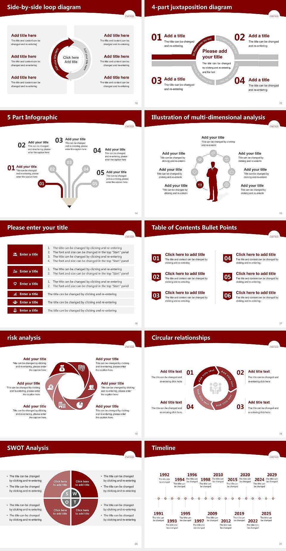 University of Chicago Academic Presentation/Research Findings Report PPT Template4:3 ratio PPT effect preview image3