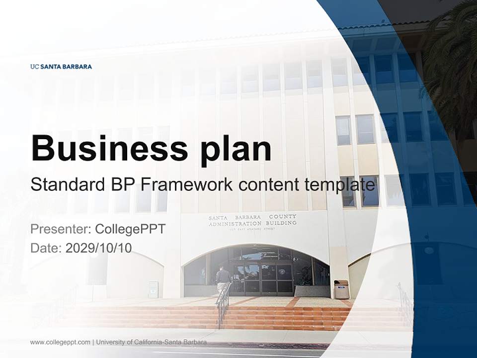 University of California-Santa Barbara Competition/Entrepreneurship Contest PPT Template4:3 ratio PPT effect preview image9