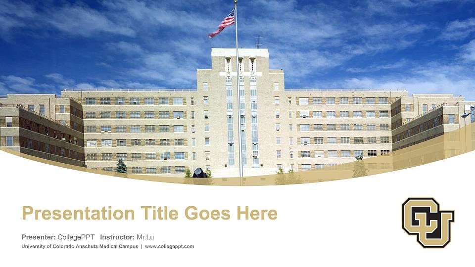 University of Colorado Anschutz Medical Campus Course/Courseware Creation PPT Template16:9 ratio PPT effect preview image