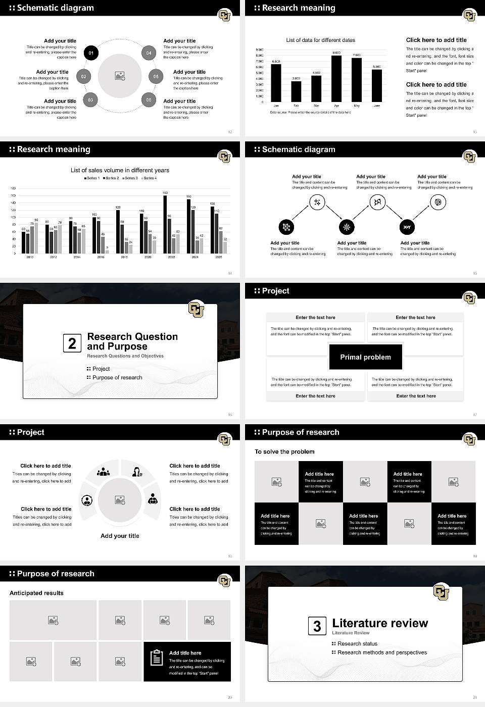 University of Colorado Boulder Graduation Thesis Defense PPT Template16:9 ratio PPT effect preview image3