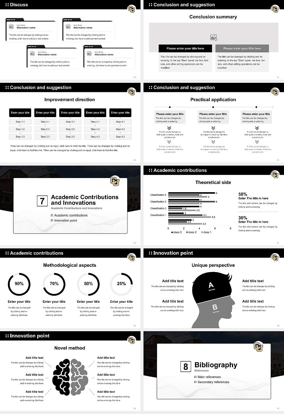 University of Colorado Boulder Graduation Thesis Defense PPT Template16:9 ratio PPT effect preview image6