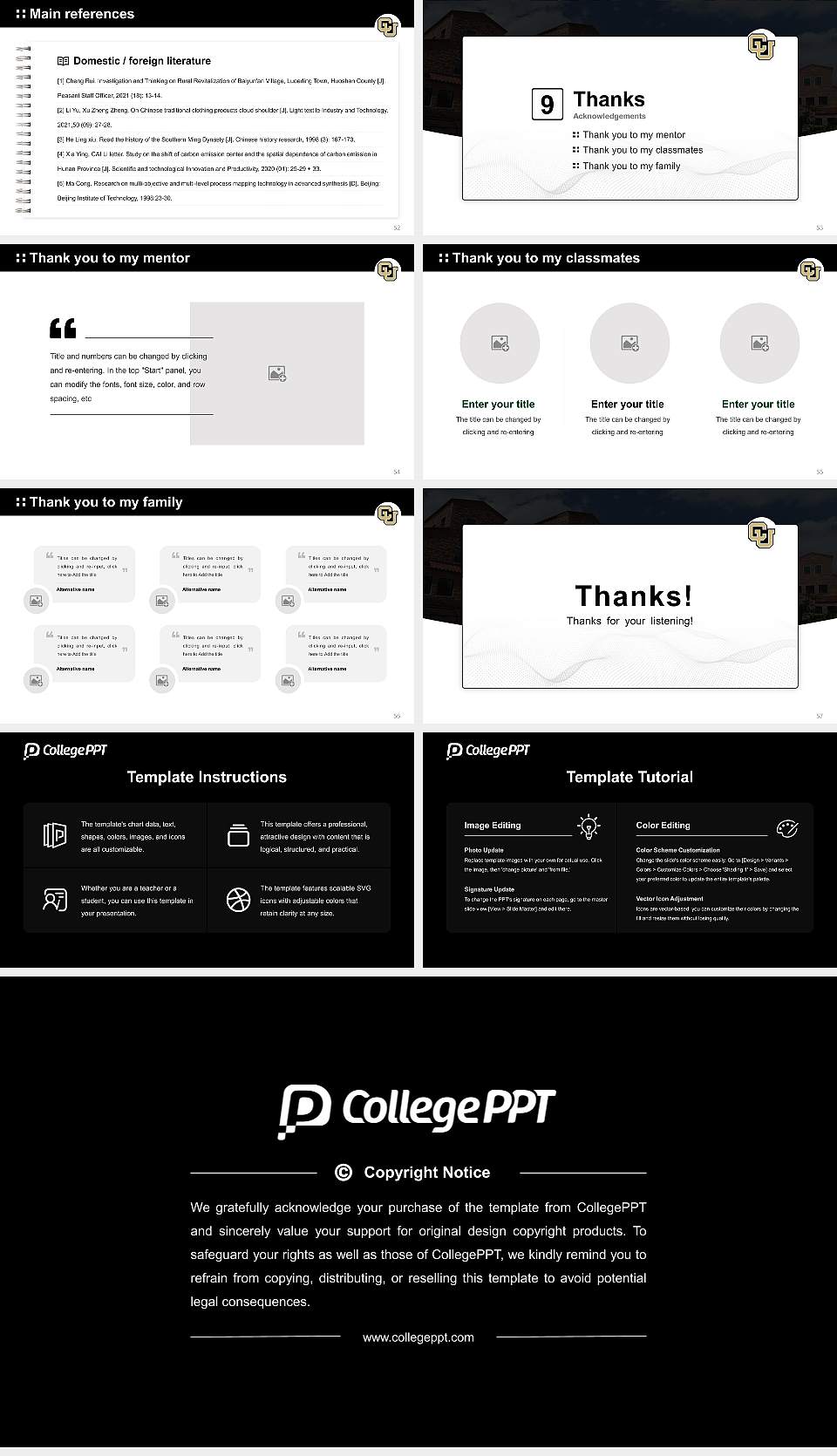 University of Colorado Boulder Graduation Thesis Defense PPT Template16:9 ratio PPT effect preview image7