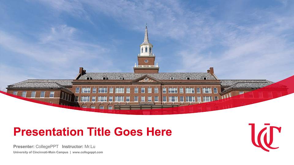 University of Cincinnati-Main Campus Course/Courseware Creation PPT Template16:9 ratio PPT effect preview image1