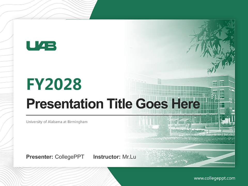 University of Alabama at Birmingham Academic Presentation/Research Findings Report PPT Template4:3 ratio PPT effect preview image5