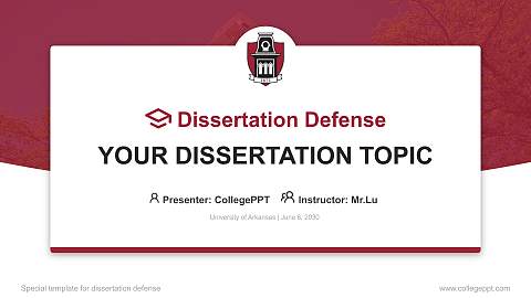 University of Arkansas Graduation Thesis Defense PPT Template
