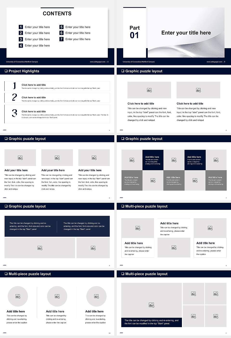 University of Connecticut-Hartford Campus General Purpose PPT Template16:9 ratio PPT effect preview image2