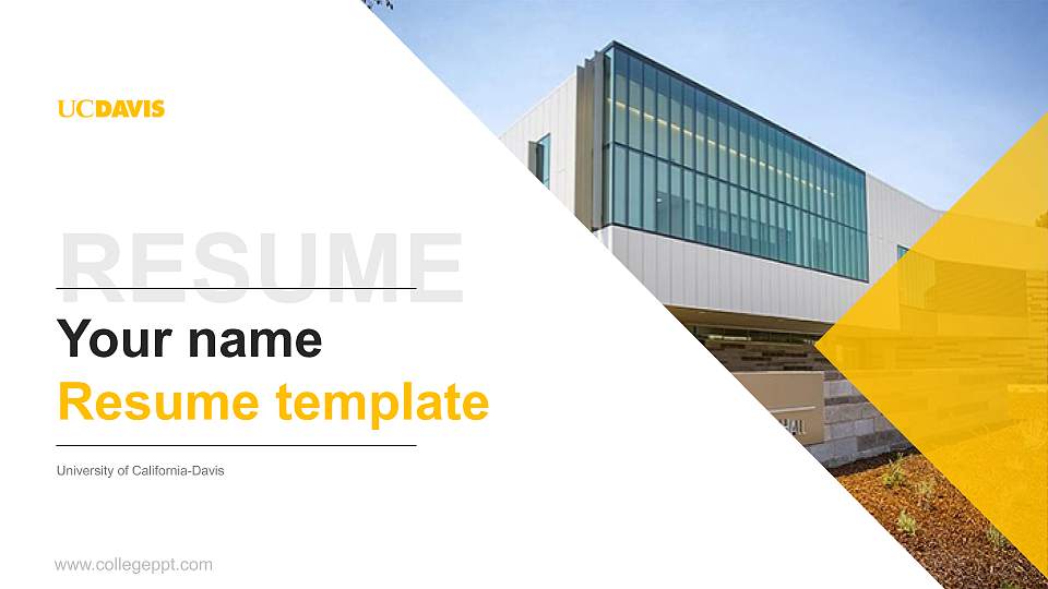 University of California-Davis Resume PPT Template16:9 ratio PPT effect preview image