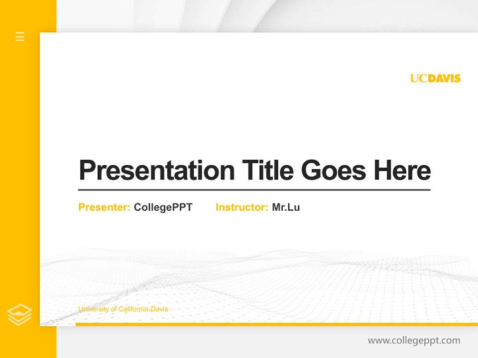 University of California-Davis Thesis Proposal/Graduation Defense PPT Template4:3 ratio PPT effect preview image5