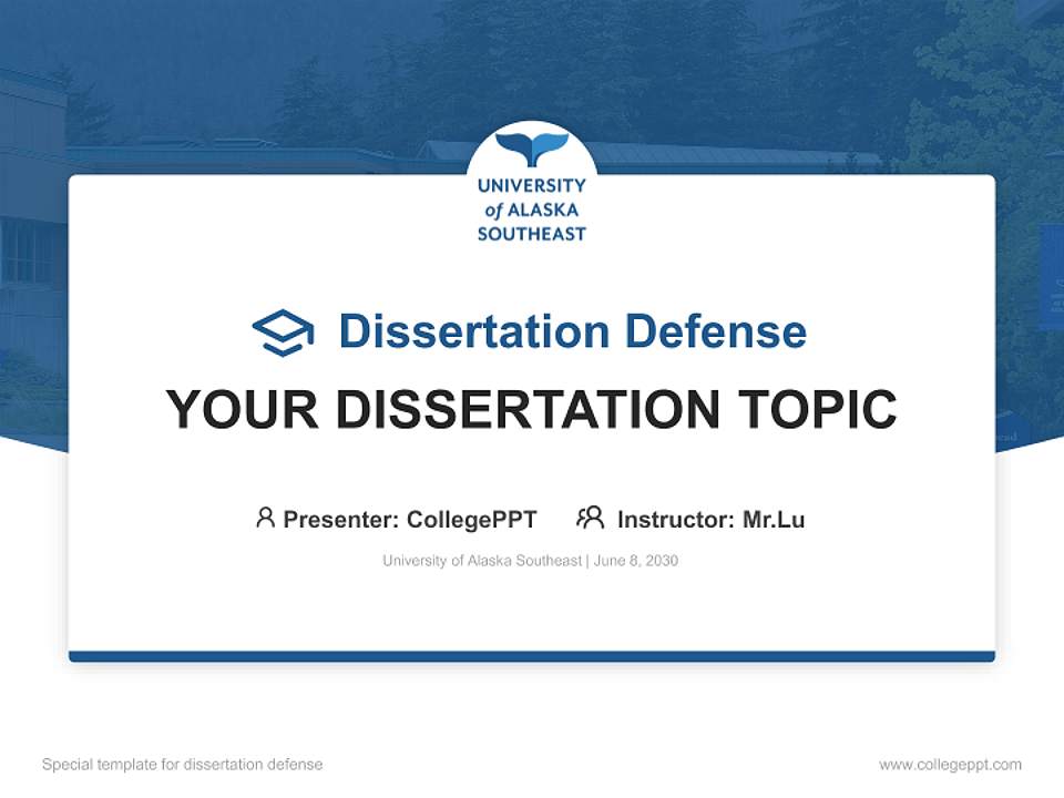 University of Alaska Southeast Graduation Thesis Defense PPT Template4:3 ratio PPT effect preview image7