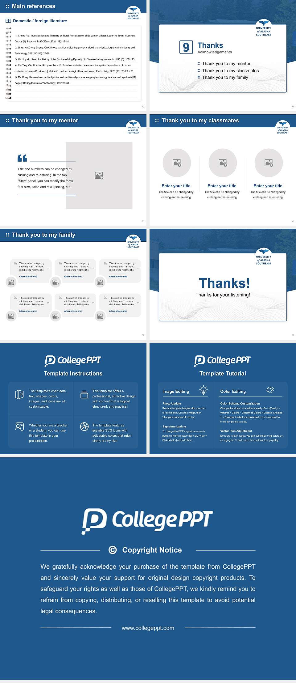 University of Alaska Southeast Graduation Thesis Defense PPT Template4:3 ratio PPT effect preview image7