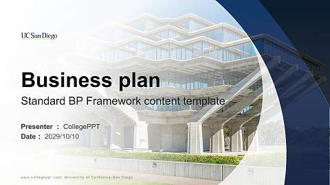 University of California-San Diego Competition/Entrepreneurship Contest PPT Template
