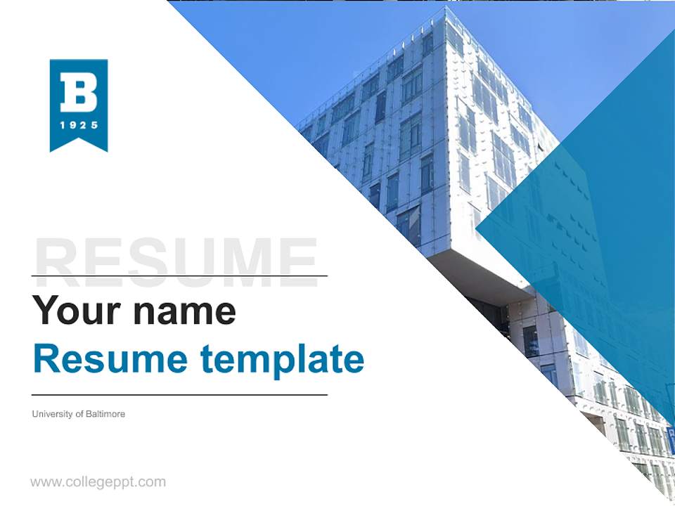 University of Baltimore Resume PPT Template4:3 ratio PPT effect preview image5