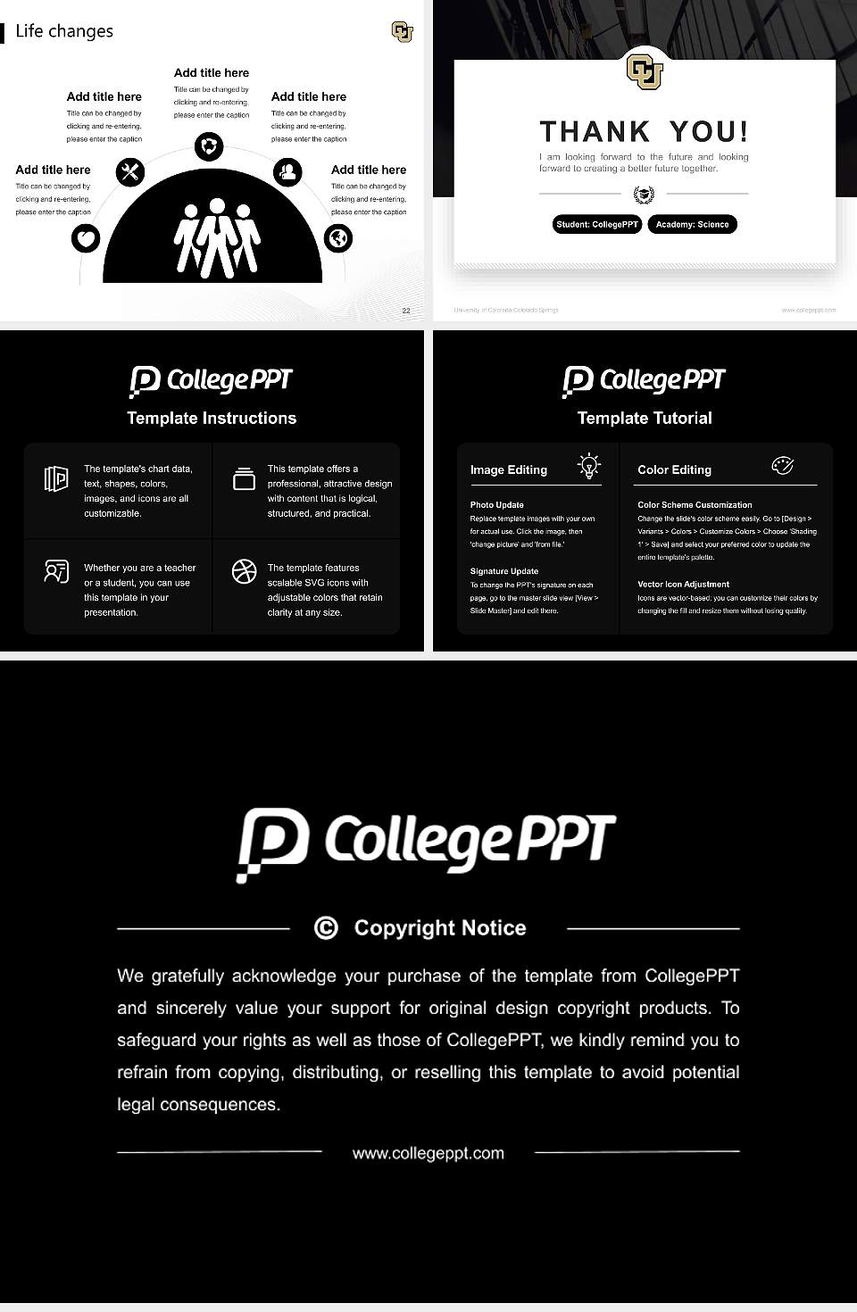 University of Colorado Colorado Springs National Scholarship Defense PPT Template4:3 ratio PPT effect preview image4