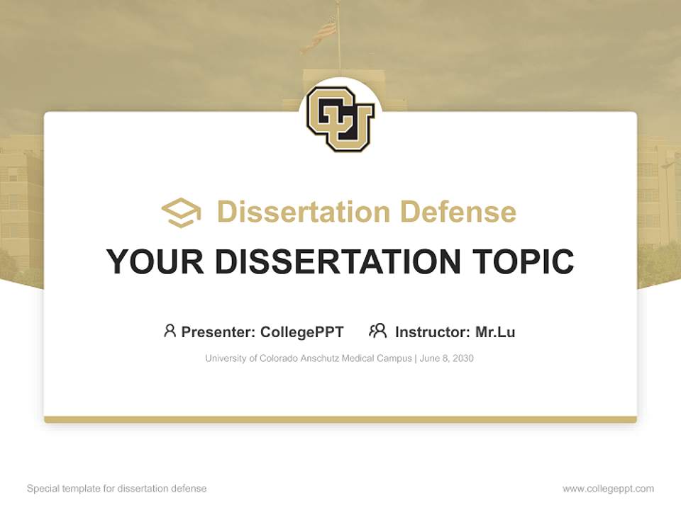 University of Colorado Anschutz Medical Campus Graduation Thesis Defense PPT Template4:3 ratio PPT effect preview image7