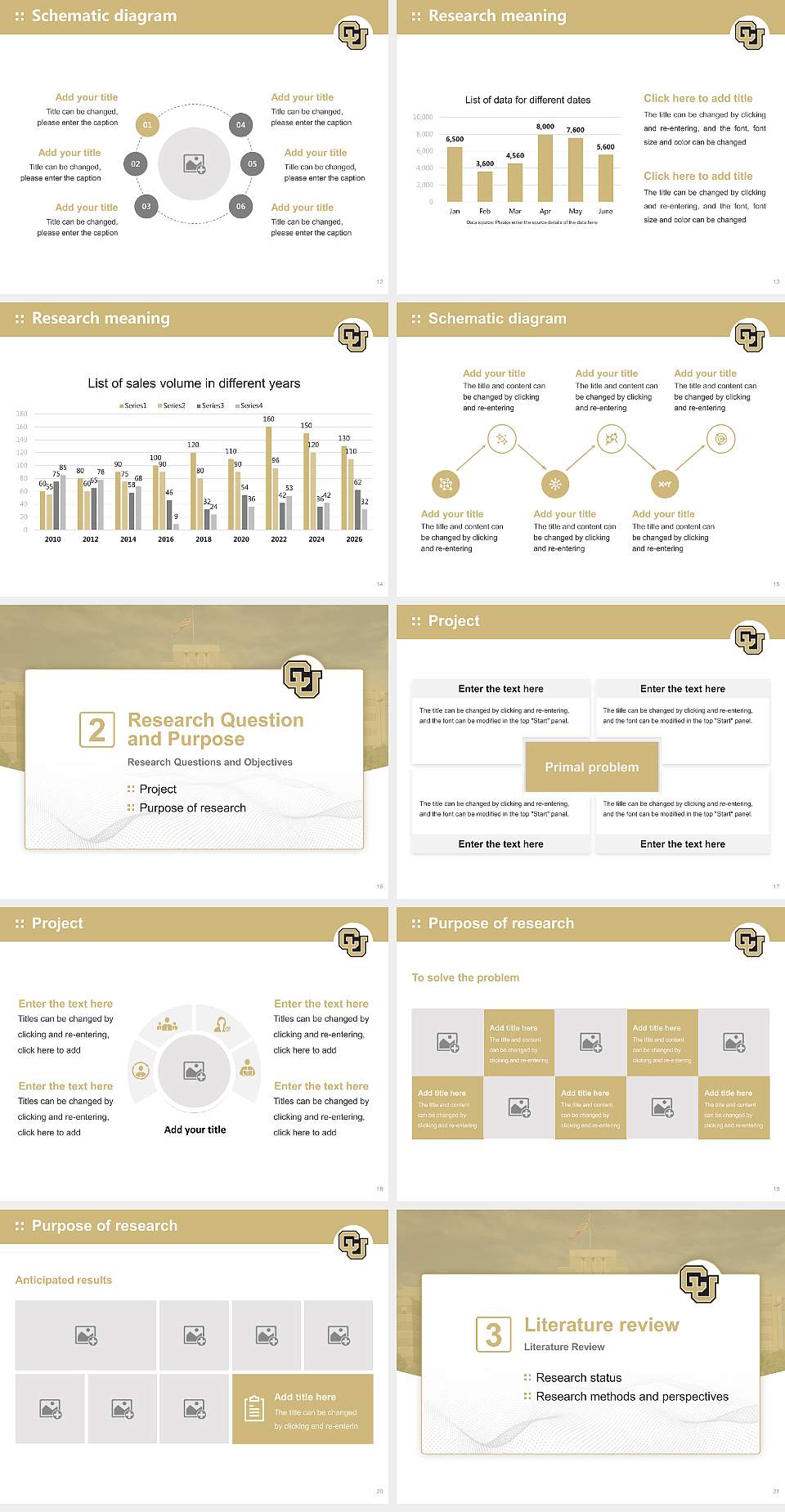 University of Colorado Anschutz Medical Campus Graduation Thesis Defense PPT Template4:3 ratio PPT effect preview image3