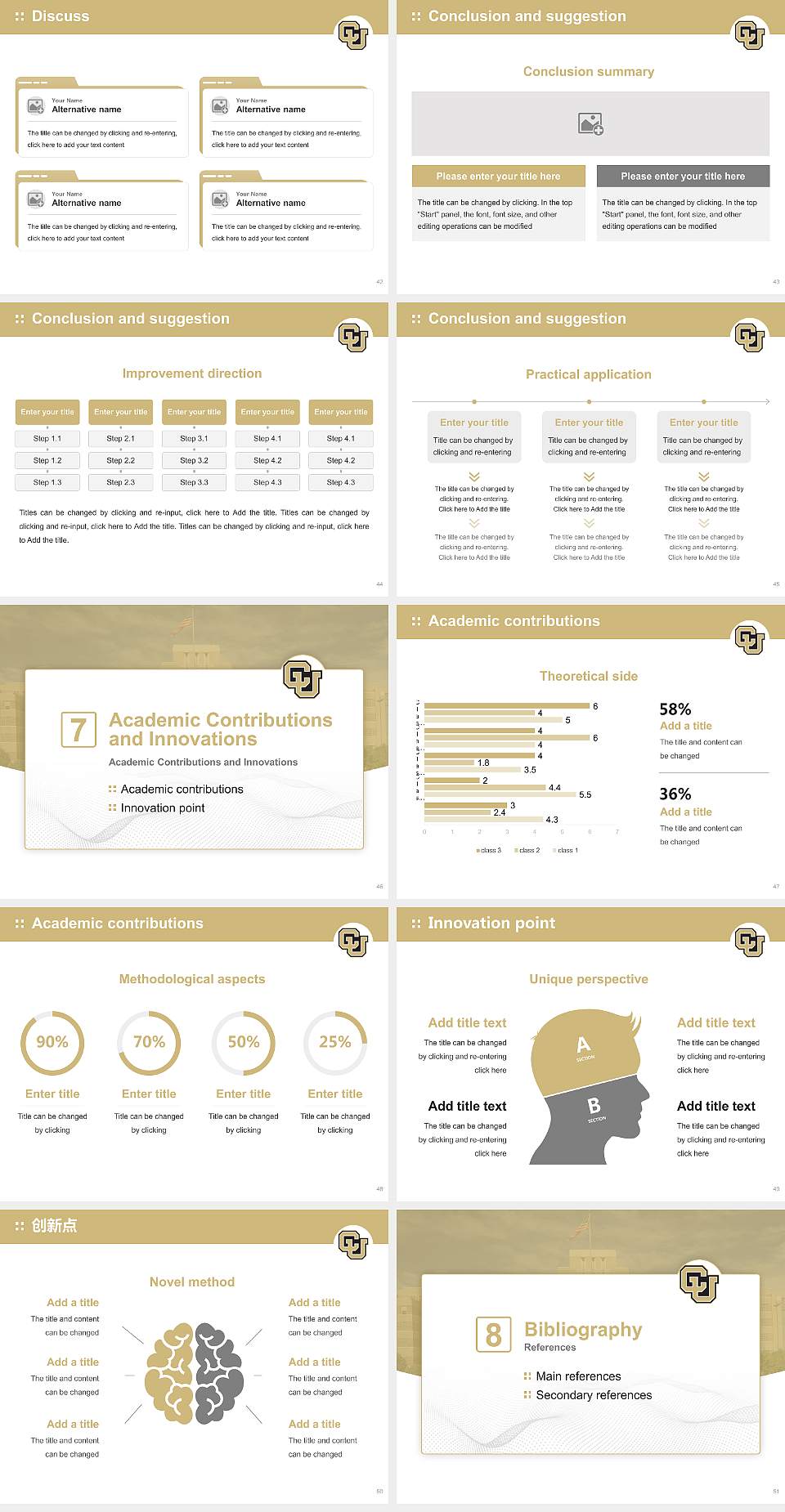 University of Colorado Anschutz Medical Campus Graduation Thesis Defense PPT Template4:3 ratio PPT effect preview image6