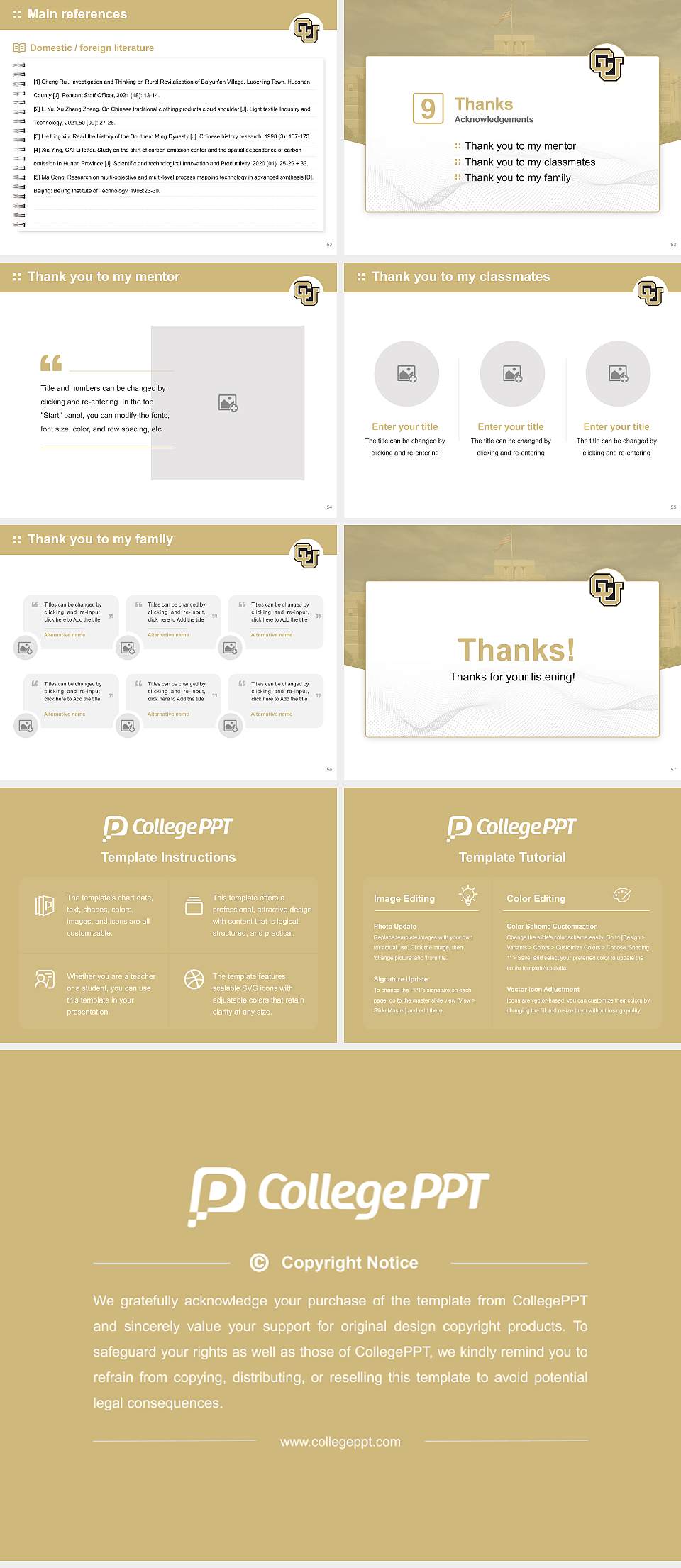 University of Colorado Anschutz Medical Campus Graduation Thesis Defense PPT Template4:3 ratio PPT effect preview image7