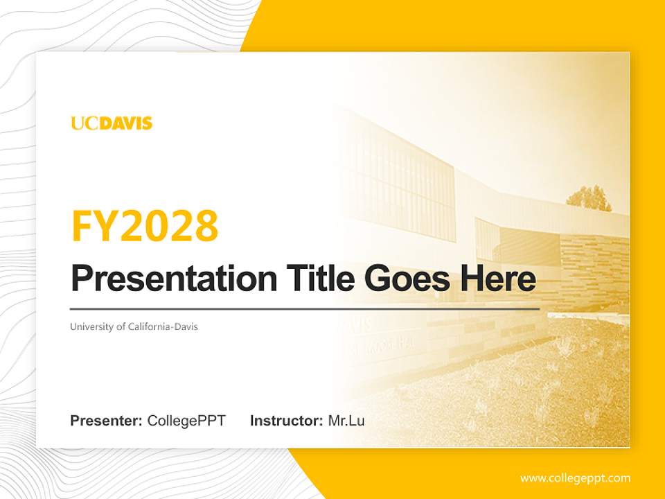 University of California-Davis Academic Presentation/Research Findings Report PPT Template4:3 ratio PPT effect preview image5