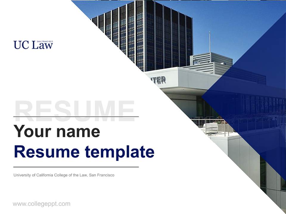 University of California College of the Law, San Francisco Resume PPT Template4:3 ratio PPT effect preview image5