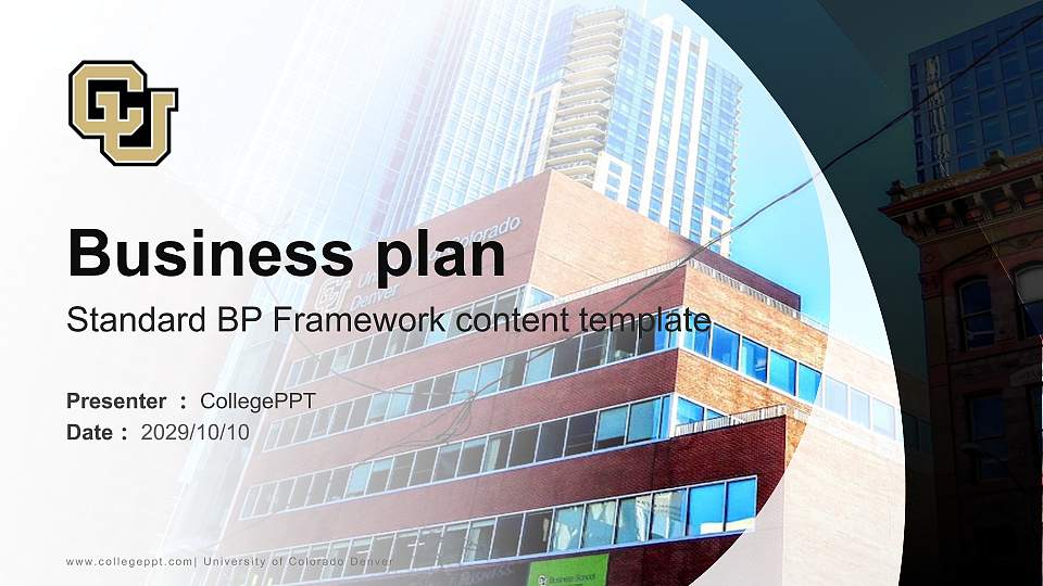 University of Colorado Denver Competition/Entrepreneurship Contest PPT Template16:9 ratio PPT effect preview image1