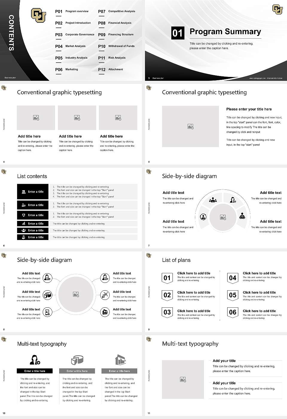 University of Colorado Denver Competition/Entrepreneurship Contest PPT Template16:9 ratio PPT effect preview image2