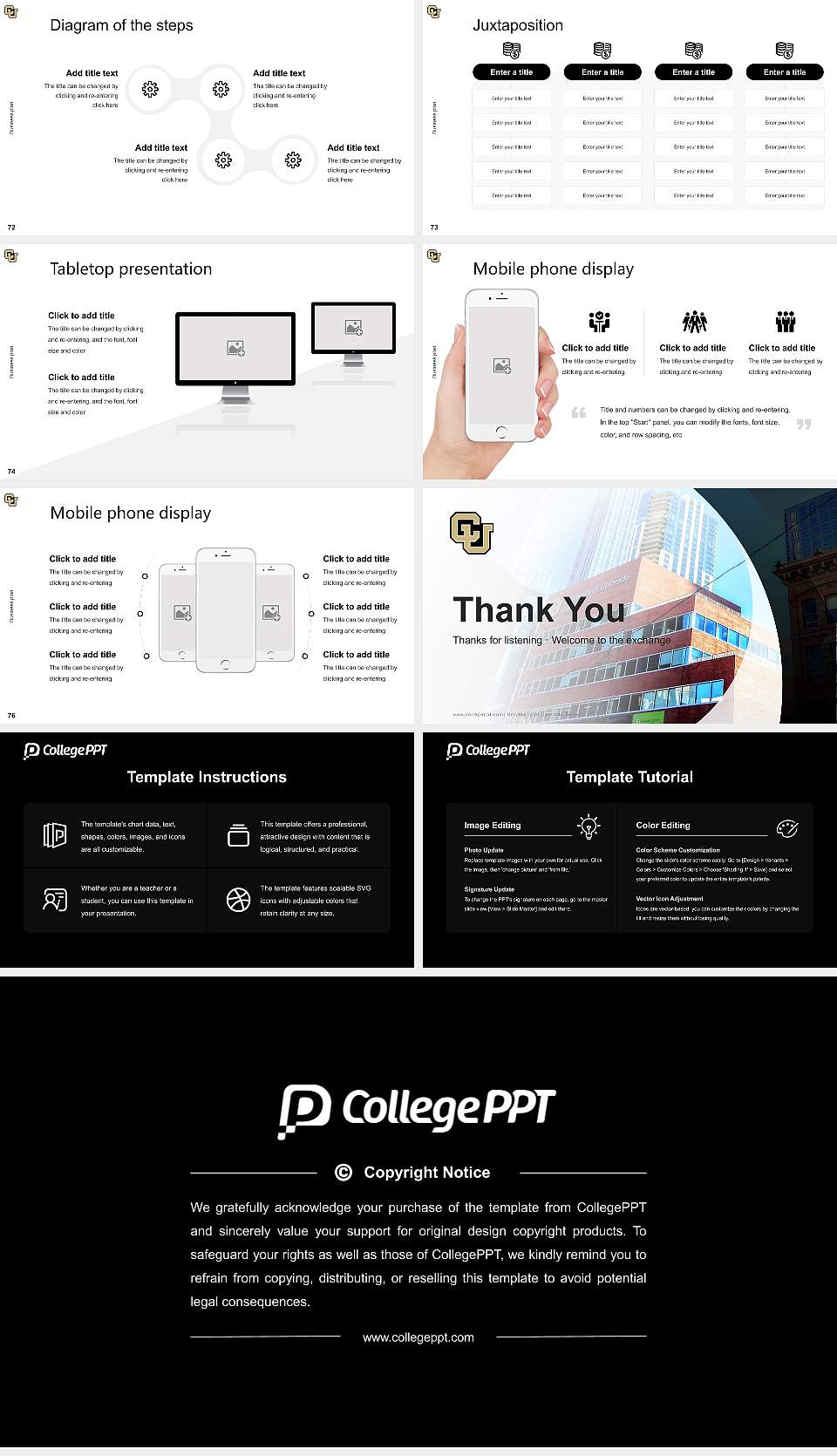 University of Colorado Denver Competition/Entrepreneurship Contest PPT Template16:9 ratio PPT effect preview image9