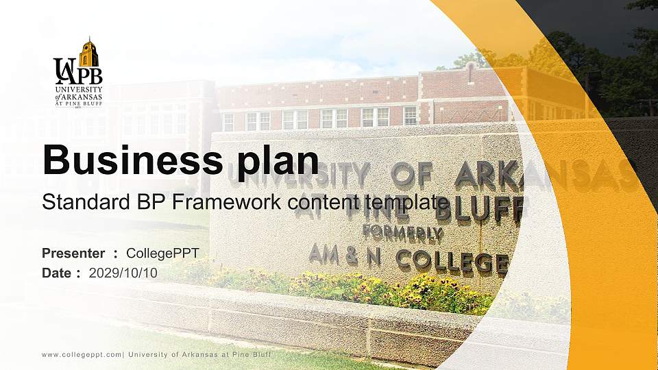 University of Arkansas at Pine Bluff Competition/Entrepreneurship Contest PPT Template16:9 ratio PPT effect preview image