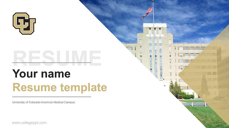 University of Colorado Anschutz Medical Campus Resume PPT Template16:9 ratio PPT effect preview image