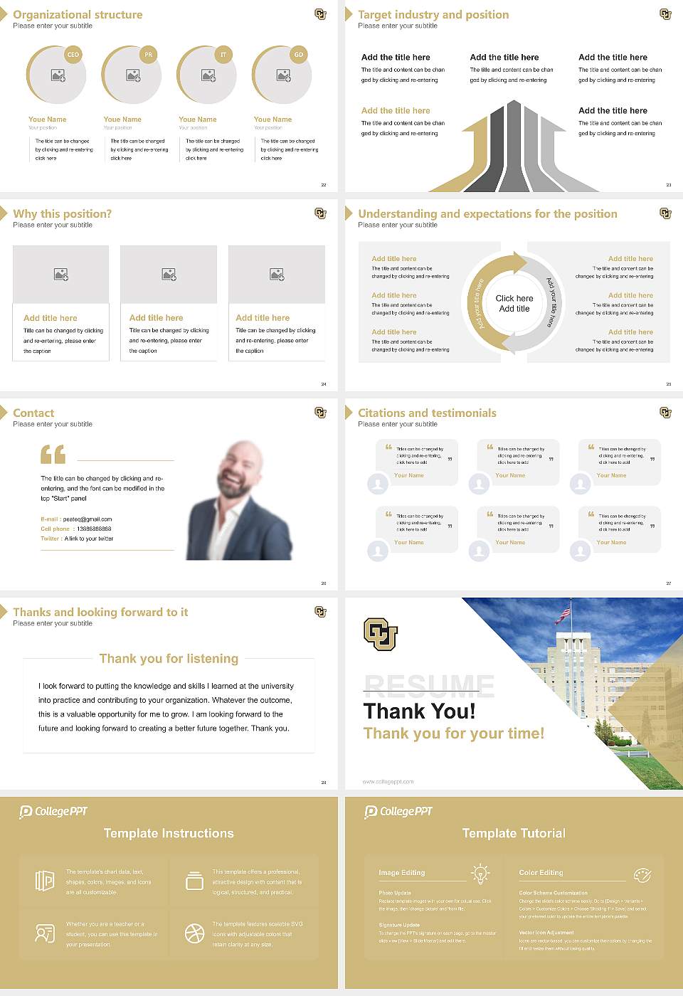 University of Colorado Anschutz Medical Campus Resume PPT Template16:9 ratio PPT effect preview image4