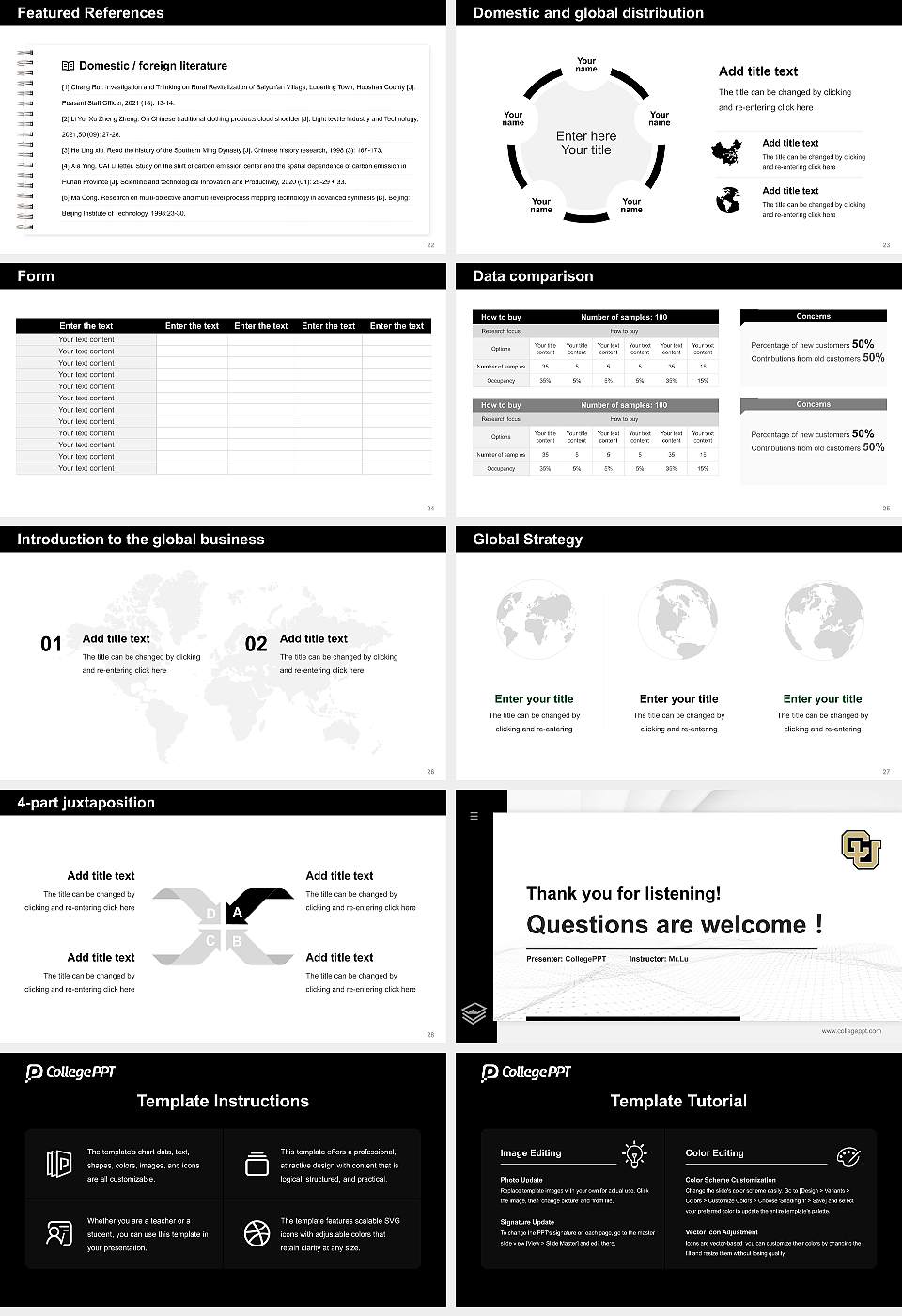 University of Colorado Denver Thesis Proposal/Graduation Defense PPT Template16:9 ratio PPT effect preview image4