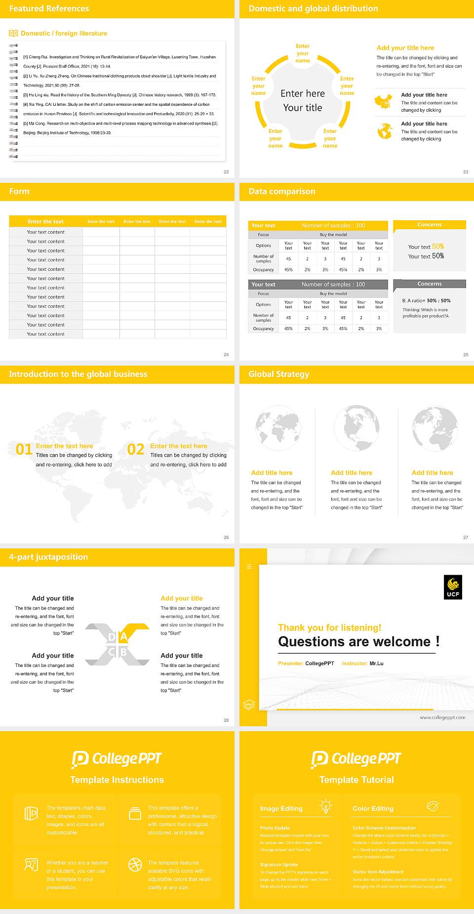 University of Central Florida Thesis Proposal/Graduation Defense PPT Template4:3 ratio PPT effect preview image4