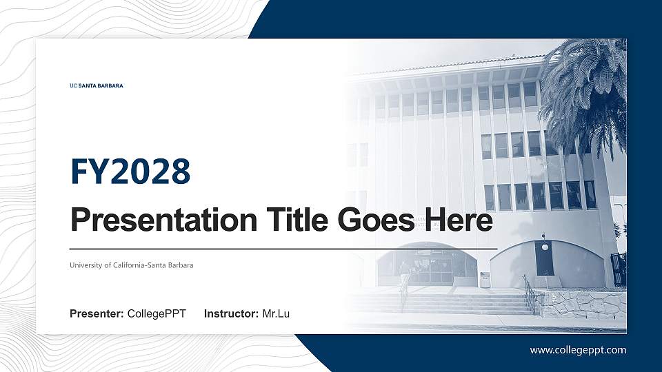 University of California-Santa Barbara Academic Presentation/Research Findings Report PPT Template16:9 ratio PPT effect preview image