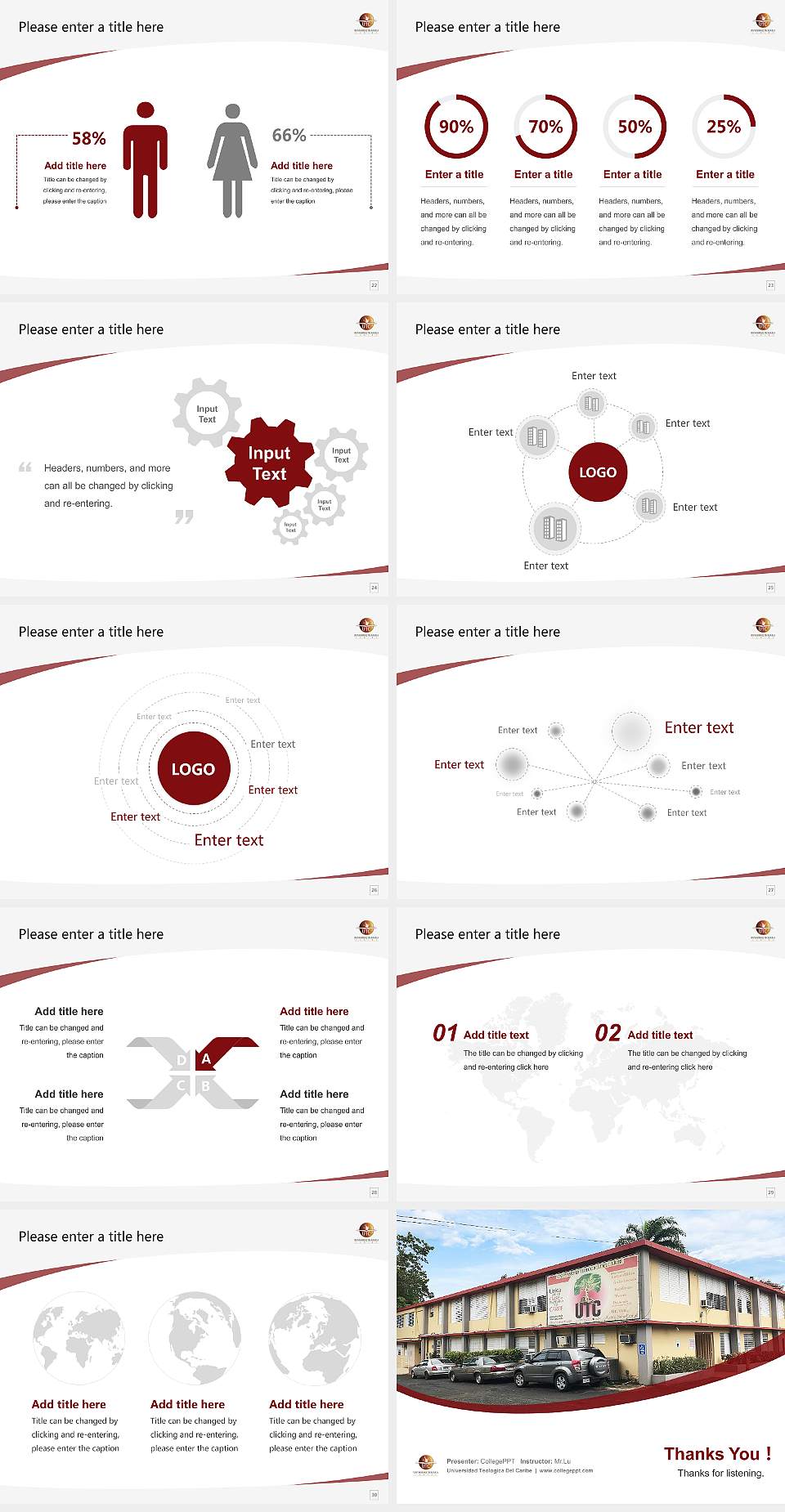 Universidad Teologica Del Caribe Course/Courseware Creation PPT Template4:3 ratio PPT effect preview image4