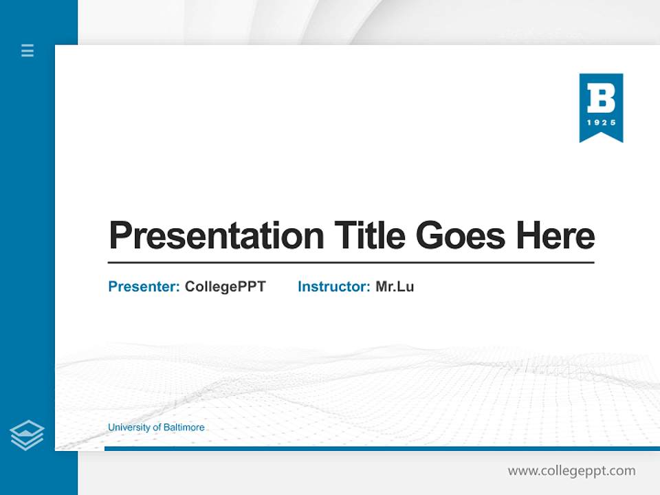 University of Baltimore Thesis Proposal/Graduation Defense PPT Template4:3 ratio PPT effect preview image5