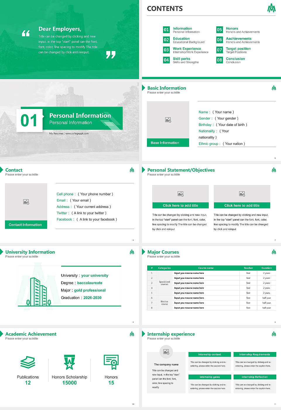 University of Arkansas at Monticello Resume PPT Template16:9 ratio PPT effect preview image2
